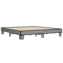 sengestel 200x200 cm konstrueret træ og metal grå sonoma-eg