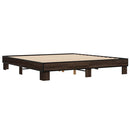 sengeramme 200x200 cm konstrueret træ og metal brun egetræ