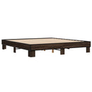 sengeramme 200x200 cm konstrueret træ og metal brun egetræ