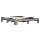 sengestel 150x200 cm konstrueret træ og metal grå sonoma-eg