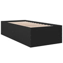 sengeramme 90x190 cm konstrueret træ sort