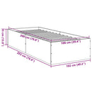 sengeramme 100x200 cm konstrueret træ sort