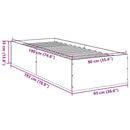 sengeramme 90x190 cm konstrueret træ sonoma-eg