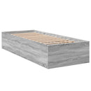 sengeramme 90x190 cm konstrueret træ grå sonoma-eg