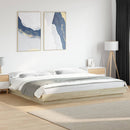 sengeramme med LED-lys 180x200 cm konstrueret træ sonoma-eg