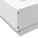 sengeramme med LED-lys 150x200 cm konstrueret træ hvid