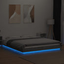 sengeramme med LED-lys 150x200 cm konstrueret træ grå sonoma-eg