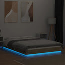 sengeramme med LED-lys 140x200 cm konstrueret træ sonoma-eg