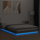 sengeramme med LED-lys 140x200 cm konstrueret træ grå sonoma-eg