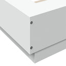 sengeramme med LED-lys 120x200 cm konstrueret træ hvid