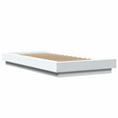 sengeramme med LED-lys 100x200 cm konstrueret træ hvid