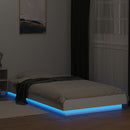 sengeramme med LED-lys 100x200 cm konstrueret træ hvid