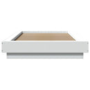 sengeramme med LED-lys 100x200 cm konstrueret træ hvid