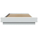 sengeramme med LED-lys 90x200 cm konstrueret træ hvid