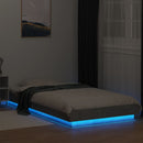 sengeramme med LED-lys 90x200 cm konstrueret træ betongrå