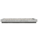 sengeramme med LED-lys 90x200 cm konstrueret træ betongrå