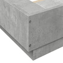 sengeramme med LED-lys 90x200 cm konstrueret træ betongrå