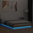 sengeramme med LED-lys 140x190 cm konstrueret træ sonoma-eg