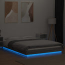 sengeramme med LED-lys 140x190 cm konstrueret træ grå sonoma-eg