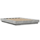 sengeramme med ED-lys 135x190 cm konstrueret træ betongrå