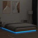 sengeramme med LED-lys 120x190 cm konstrueret træ sonoma-eg
