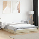 sengeramme med LED-lys 120x190 cm konstrueret træ sonoma-eg