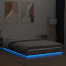 sengeramme med LED-lys 120x190 cm konstrueret træ grå sonoma-eg