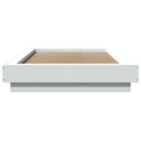 sengeramme med LED-lys 90x190 cm konstrueret træ hvid
