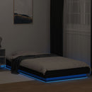 sengeramme med LED-lys 90x190 cm konstrueret træ sort