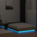 sengeramme med LED-lys 90x190 cm konstrueret træ sonoma-eg