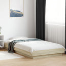sengeramme med LED-lys 90x190 cm konstrueret træ sonoma-eg