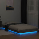 sengeramme m. LED-lys 75x190 cm konstrueret træ grå sonoma-eg