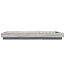 sengeramme m. LED-lys 75x190 cm konstrueret træ grå sonoma-eg