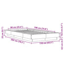 sengeramme 90x190 cm konstrueret træ sort