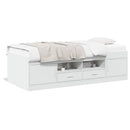 daybed med skuffer uden madras 100x200 cm hvid