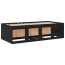 daybed med skuffer uden madras 100x200 cm sort