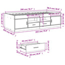 daybed med skuffer uden madras 100x200 cm sort