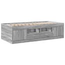 daybed med skuffer uden madras 100x200 cm grå sonoma-eg