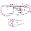 daybed med skuffer uden madras 100x200 cm grå sonoma-eg