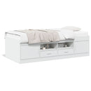 daybed med skuffer uden madras 90x200 cm hvid