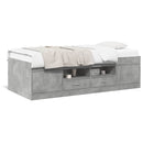 daybed med skuffer uden madras 90x200 cm betongrå