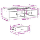 daybed med skuffer uden madras 90x200 cm betongrå