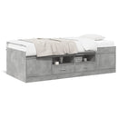 daybed med skuffer uden madras 90x190 cm betongrå
