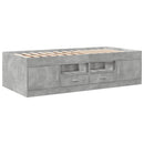 daybed med skuffer uden madras 90x190 cm betongrå