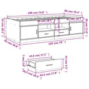 daybed med skuffer uden madras 90x190 cm røget eg