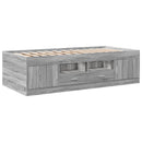 daybed med skuffer uden madras 90x190 cm grå sonoma-eg