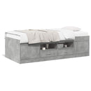 daybed med skuffer uden madras 75x190 cm betongrå