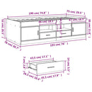 daybed med skuffer uden madras 75x190 cm betongrå