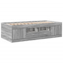 daybed med skuffer uden madras 75x190 cm grå sonoma-eg