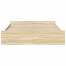 sengeramme med skuffer 200x200 cm konstrueret træ sonoma-eg